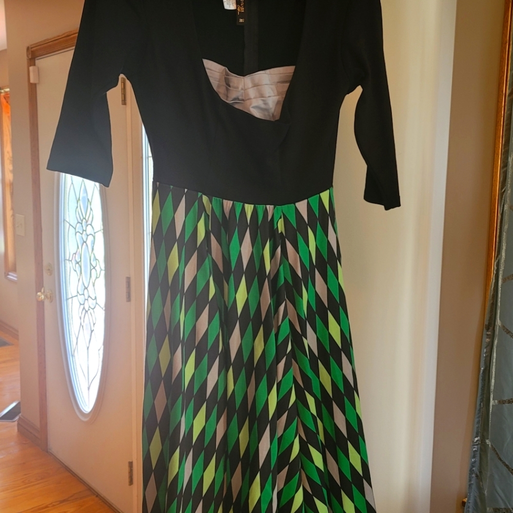 Harlequin print dress